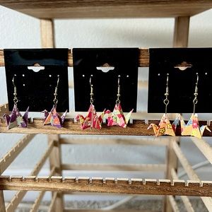 Origami bird earrings